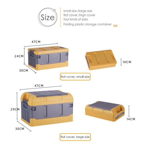 Polypropylene Collapsible Plastic Storage Boxes 40 Liter Picnic Cargo Organizer