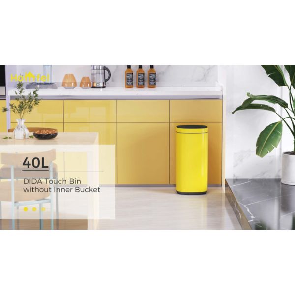 STANDING Touch Button Bin 30L/40L/50L Stainless Steel Office Trash Can Button Open OEM for Office Structure STANDING