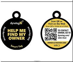 Quality Blank Sides QR Code Pet Tag Round Shape Match With Microchip 15 Digits for sale