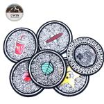 Multi Color Custom Made Embroidered Patches With Quicksand Rhinestone