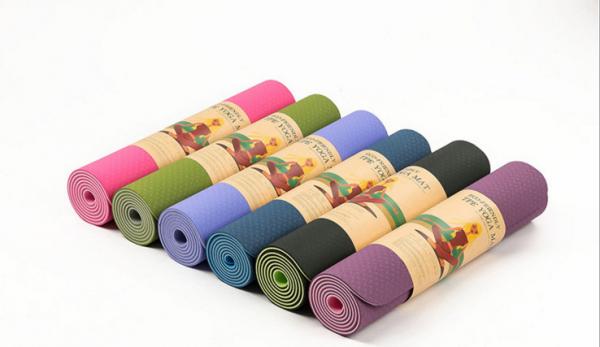 Double layer eco friendly fitness TPE yoga mat wholesale logo custom print yoga mat