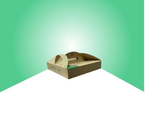 Buy Custom Pizza Paper Packaging Boxes Food Grade Material With Handle at wholesale prices