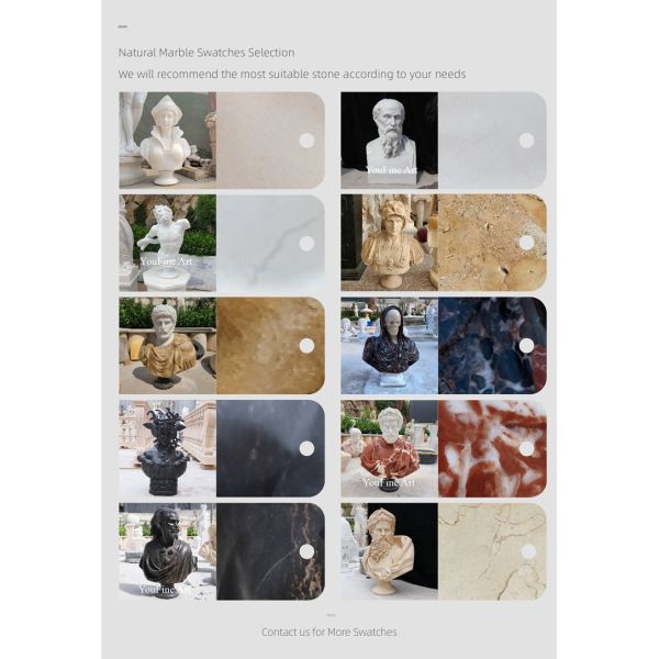 Custom Marble Veiled Lady Bust Statues
