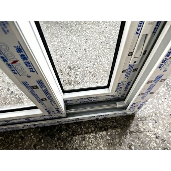 Single Double Glass Pvc Sliding Window With Mosquito Net