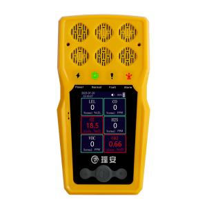 Quality Portable 6 Gas Detector 6 In 1 Industrial Gas Leak Detector With Color Display Graphing for sale