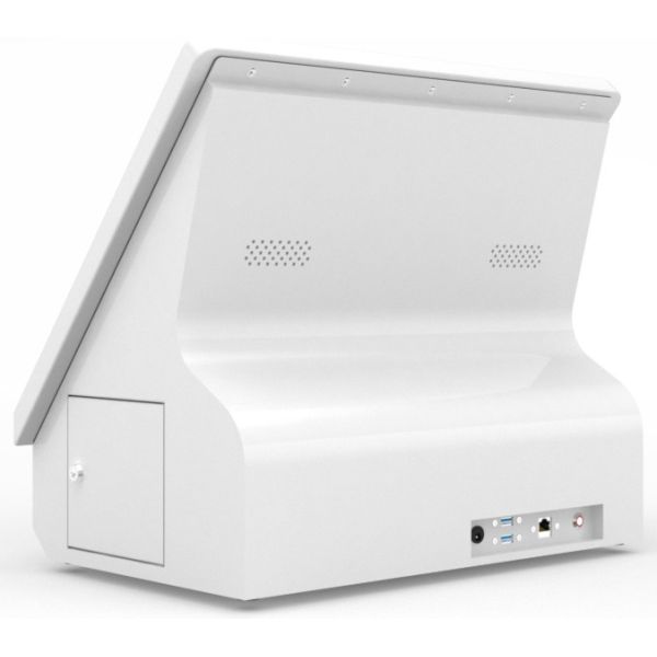 Elegant stylish And Space-saving Desktop Kiosk With Durable Steel Enclosure vandal-proof IR Touchscreen And TFT LCD