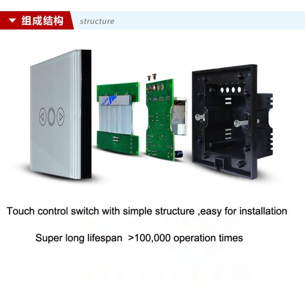 Safe Touch dimmer Switch tempered glass crystal panel wall controller switch for osram lamp dimmable led lights