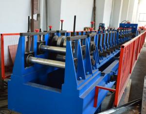 China Automatic Adjustment CZ Purlin Roll Forming Machine With Hole , Chain Drive Pre Cutting on sale