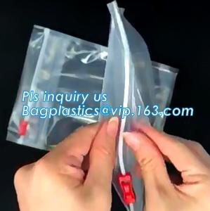 China bag with plastic zipper and slider OEM orders are welcome, slider zip frosted soft touch plastic bag for T-Shirt packagi on sale