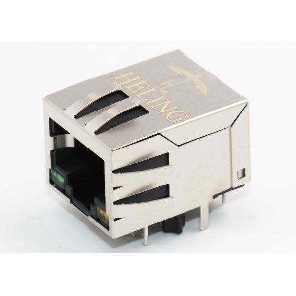Right Angle Integrated Connector Modules 8P8C Single Port With GRN / YEL LED