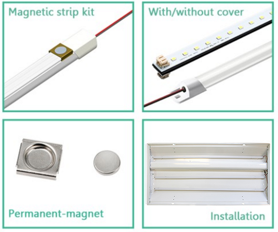 Magnetic Led Strip Retrofit Kit 4ft High Lumens With UL DLC