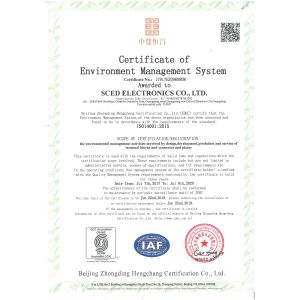 SCED ELECTRONICS CO., LTD. Certifications