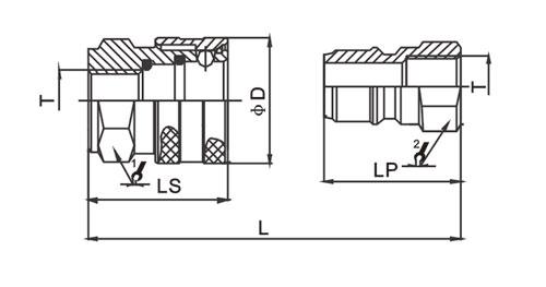 TEMA KEW Type High Flow Hydraulic Quick Couplers , Non - Valve High Flow Quick Coupler