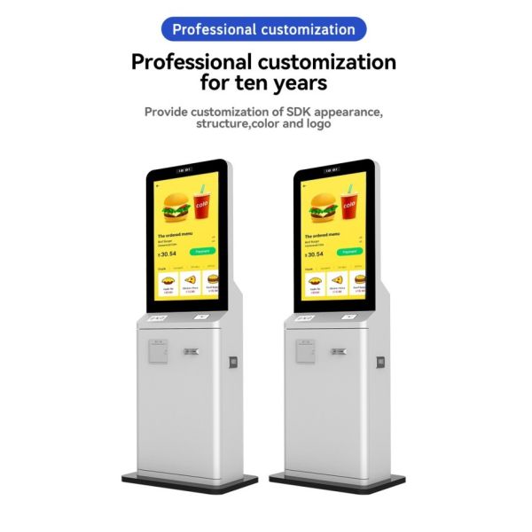 43 inch Windows Floor Standing Terminal Payment Self Service Kiosk Pos System With Printer QR Code Scanner