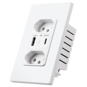 Standard Grounding Brazil USB Power Socket 10A Safe Charging