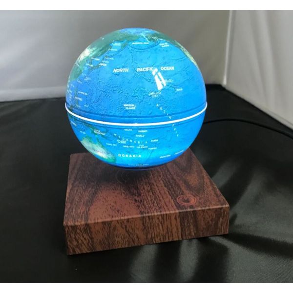 wooden base magnetic floating levitate 6inch globe lighting change colorful