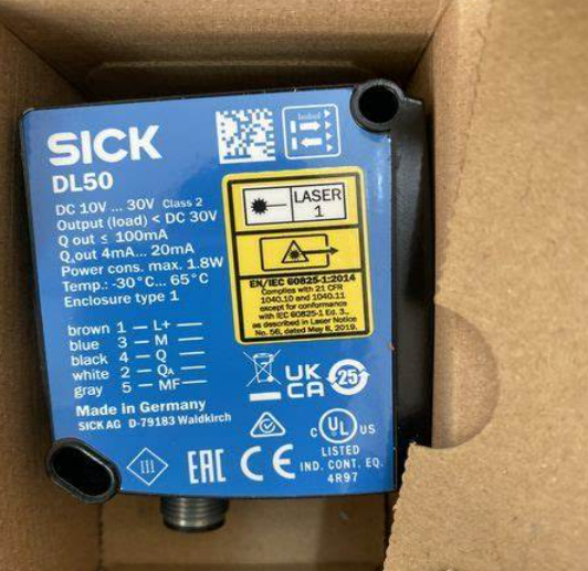 SICK DL50-P1123 Laser Distance Sensors: Dx50 36.1 Mm X 62.7 Mm X 57.7 Mm for Industrial