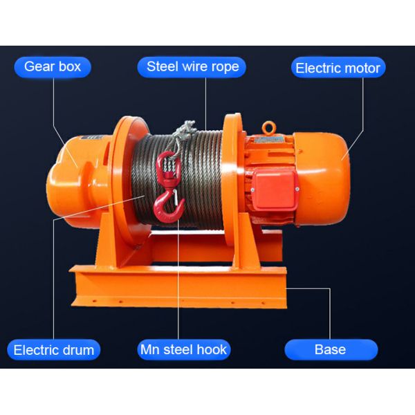 Light Type 0.5t 1t 2t 3t 5t Remote Control Electric Winch For Pulling Lifting