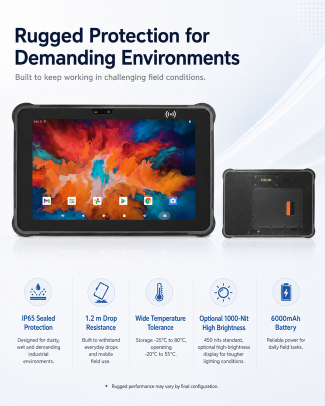 Rugged Tablet 10.1 Inch Connects Equipment Tracking with Onsite Team Data Reports