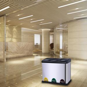 Quality 24L Anti Fingerprint Compartment Trash Can With Pedal for sale