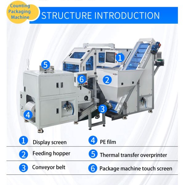 Integrative Fastener Packaging Machine with TTO Printer accuracy and Visual Counting