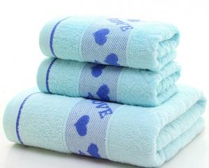 China 3pcs set cotton bath towels face towels on sale