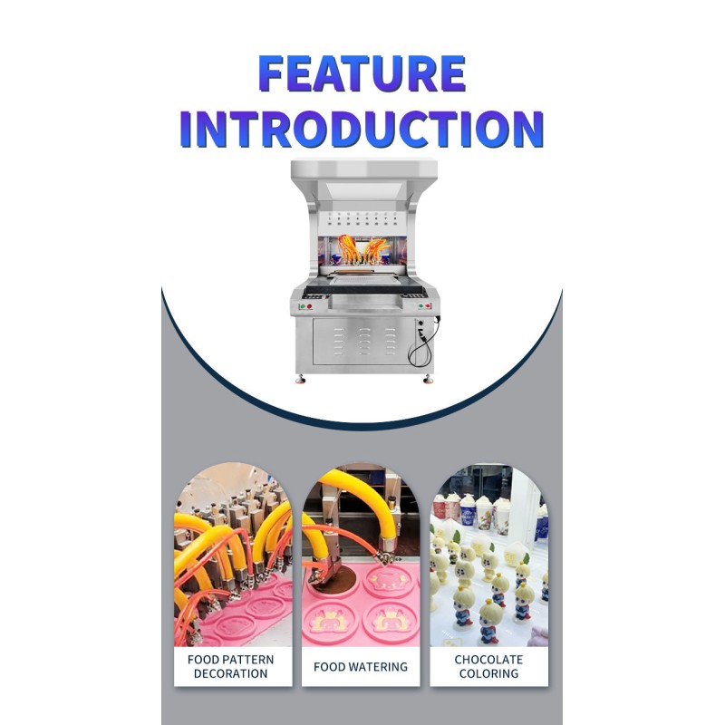 8 Colors Automatic Chocolate Decorating Machine Stainless Steel Candy Making Machine