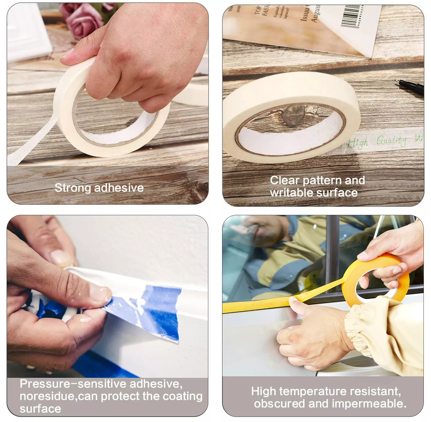 Textured Crepe Adhesive Packing Paper Masking Tape Temperature Resistant