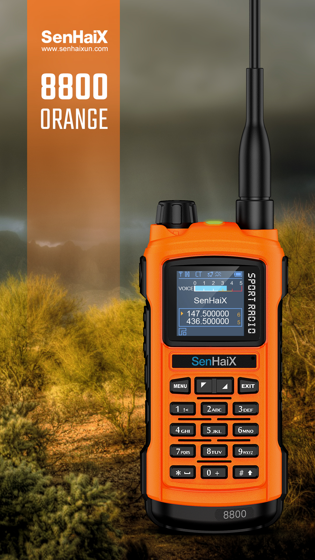 SenHaiX 8800 5W UHF VHF Walkie Talkie with 128 Channels