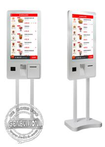 China 32 Inch PCAP Touch Screen Self Payment Kiosk Windows10 Ordering Machine Kiosk With Thermal Printer on sale