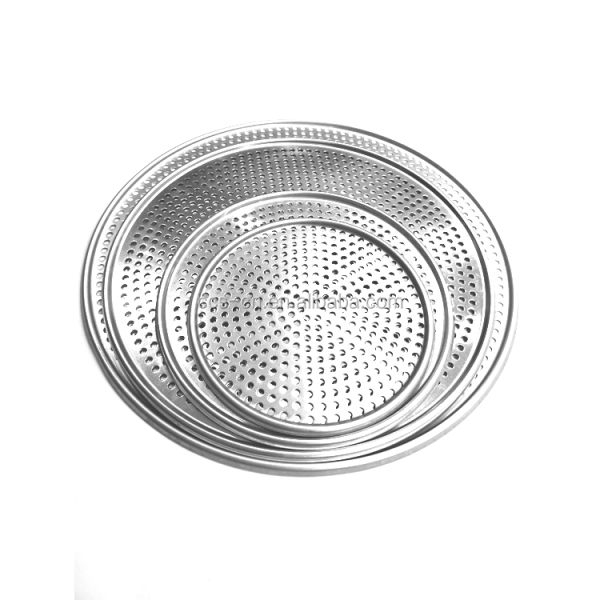 12 inch aluminum punch pizza tray pizza plate for oven pizza baking tray flat edge