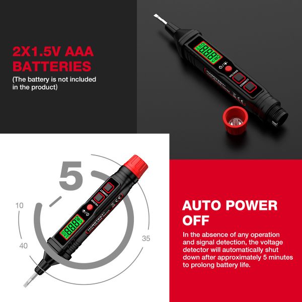 HT92 Electrical Pen Tester Multifunction LCD Digital Display Electroprobe AC/DC Voltage Tester Electroprobe With Light