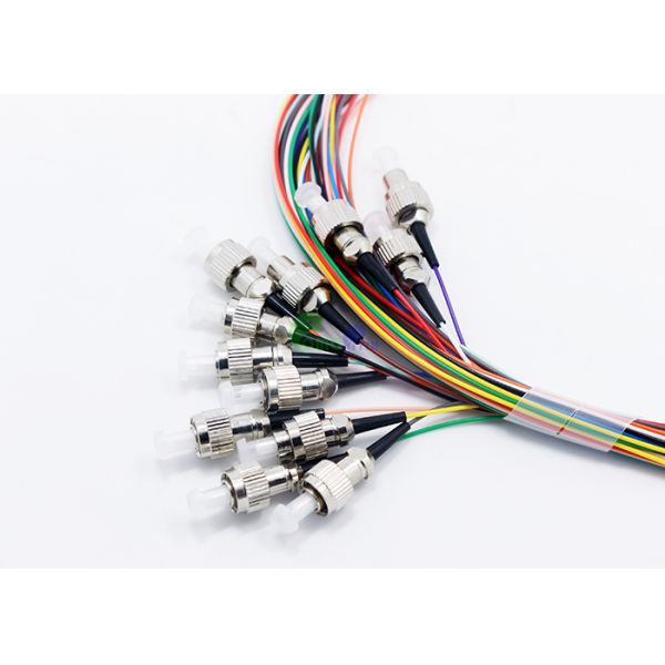 12 Colors 12F FC UPC Fiber Optic Pigtail SM 9 / 125 G657A1 900um 2m Loose buffer Easy To Strip