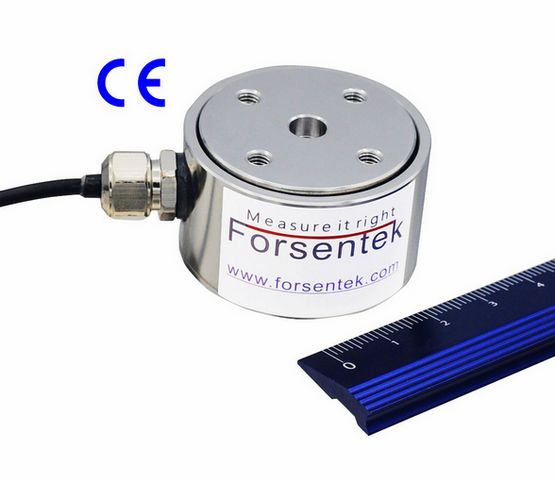 Flange Type Load Cell 100kg Thrust Force Transducer 1kN Compression Force Measurement