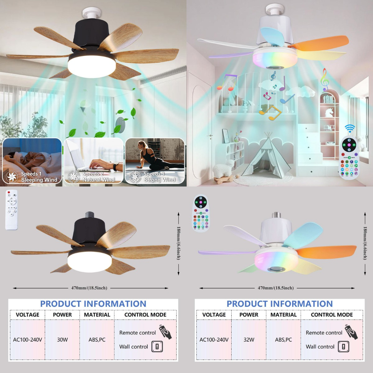 Manufacturer Moving Head Intelligent Home Decor 360 Degree Rotating Ceiling Fan With Dimmable LED Light