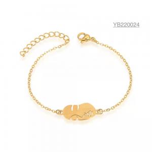 China Luxury Stainless steel hand chain 14k gold abstract girl face painting bracelets on sale