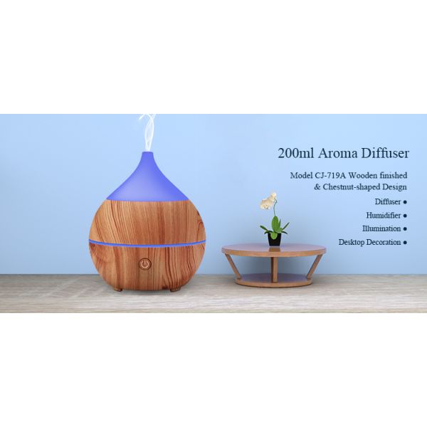 Chestnut Shape Air Mist Oil Wood Grain 200ml Bluetooth Aroma Diffuser