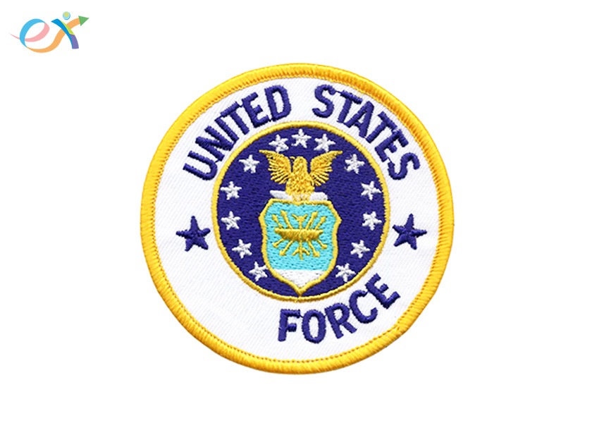 Iron On Backing Embroidered Military Patches Twill Fabric Material Customized