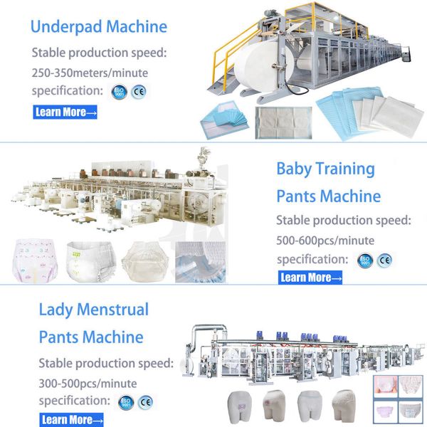 Professional Design 1200pcs/min Sanitary Pad Production Line with Raw Material Export
