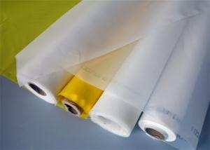 China Plain Weave Polyester Screen Printing Mesh , White Yellow Screen Fabric Mesh on sale