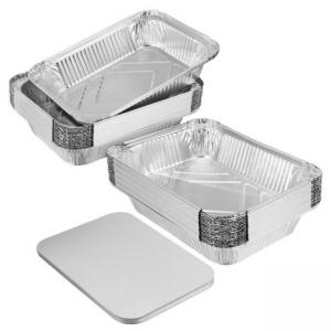 Quality Rectangular Food Container Aluminium Silver Foil Container Thickened for sale
