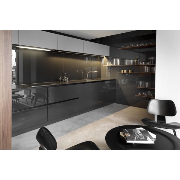Customizable White Solid Wood High Gloss Kitchen Cabinet for Villa Renovation Project