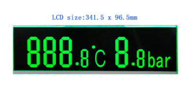 Bar Type VA LCD Display with High Contrast Black Segment Screen and RGB Color for Wide Temperature Range Applications