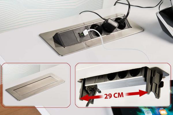 Buy Easy Installation Desk Mounted Flip UP Sockets 4 Retractable Power Sockets at wholesale prices