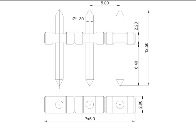 1.3mm Pin Clamp Rising PCB Screw Terminal Block With Black Color Base