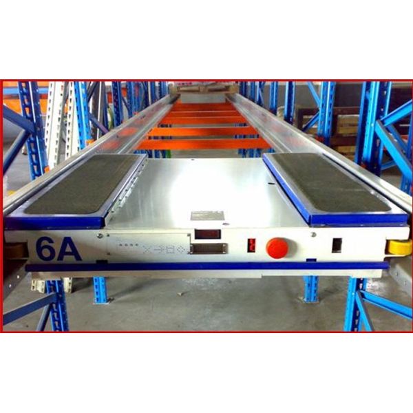 Adjustable Automatic Radio Shuttle Racking System , Mobile Pallet Racking Systems
