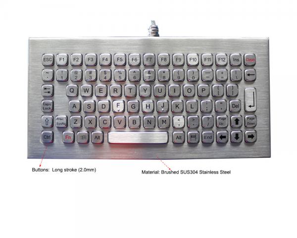 Buy Brushed Stainless Steel Ruggedized Keyboard IP68 Vandal Resistant at wholesale prices