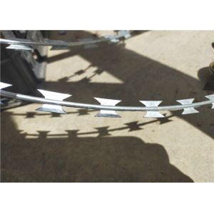 Quality Galvanized Steel Razor Barbed Wire Mesh Crossed Loop 600mm 10 Mtr for sale