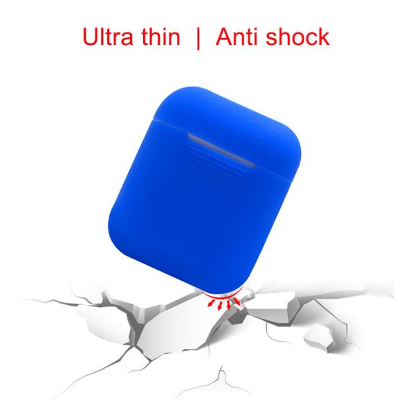Silicone Protective Shockproof Wireless Charging Earbuds Case Cover Skin Compatible for Apple AirPods 1 & 2