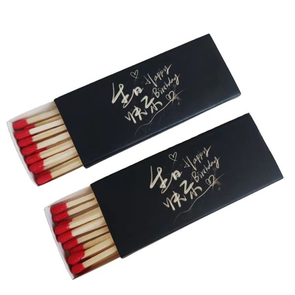 Paperboard Cigar Packaging Box Luxury Black Match Stick Box